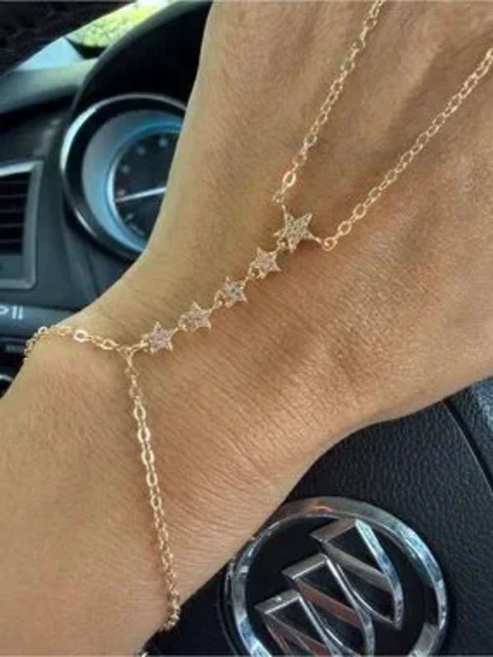 Delicate Gold Star finger chain Bracelet - Women Jewelry